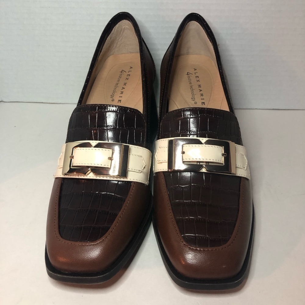 Alex Marie Elegant Brown and Cream Women's Loafers NEW size 6.5 - Picture 5 of 16